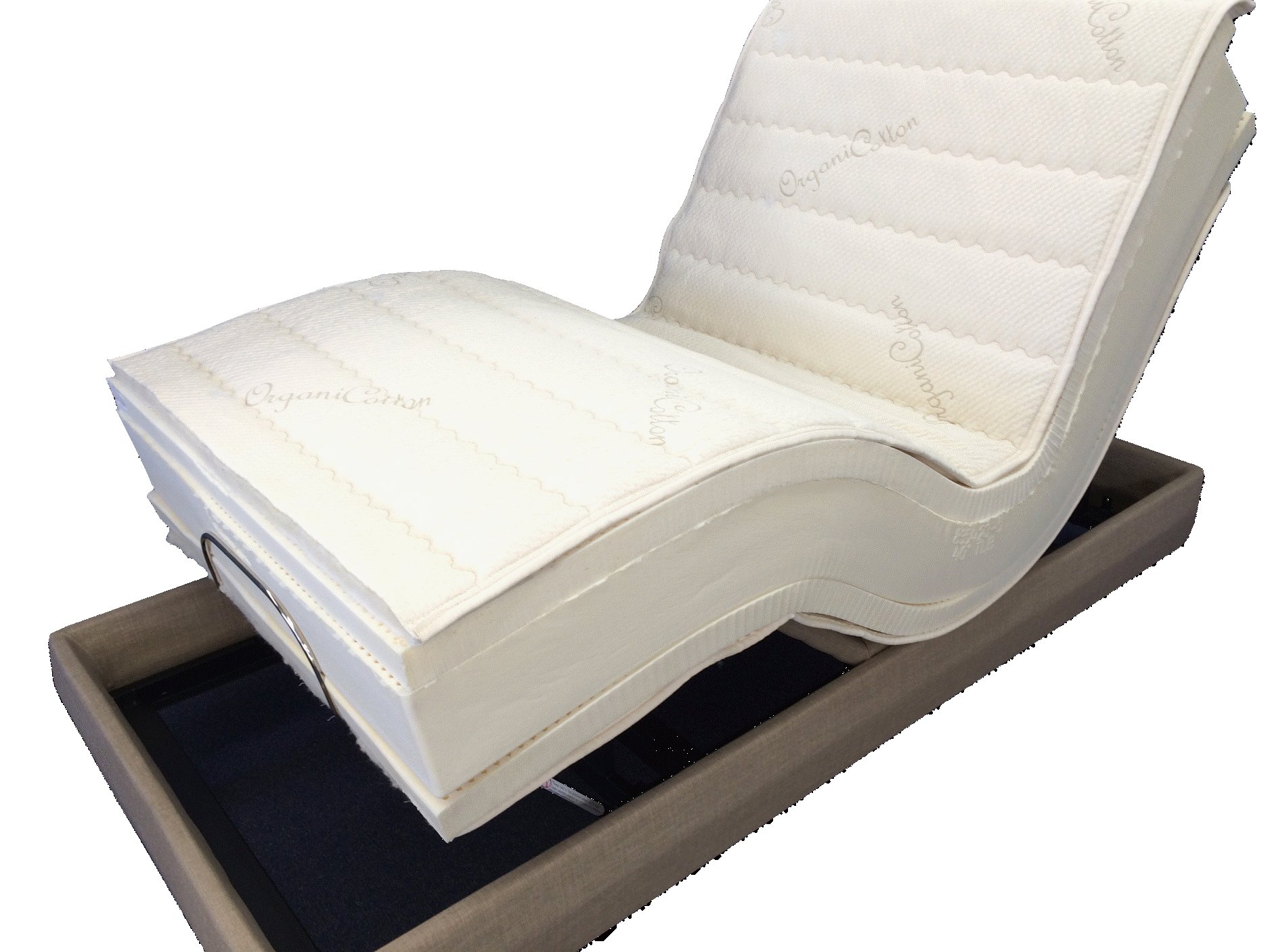 Organic adjustable bed mattress